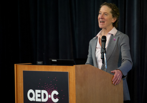 Celia Merzbacher addresses plenary attendees 